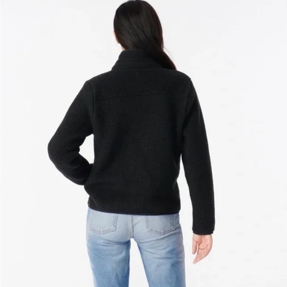 J.Crew Polartec Sherpa Fleece Jacket black size Small excellent condition - Picture 4 of 6